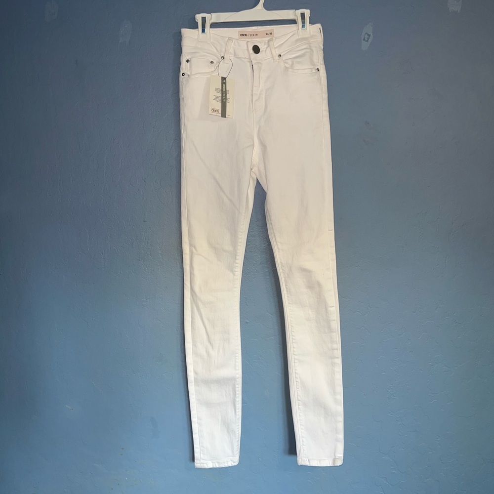 white asos jeans